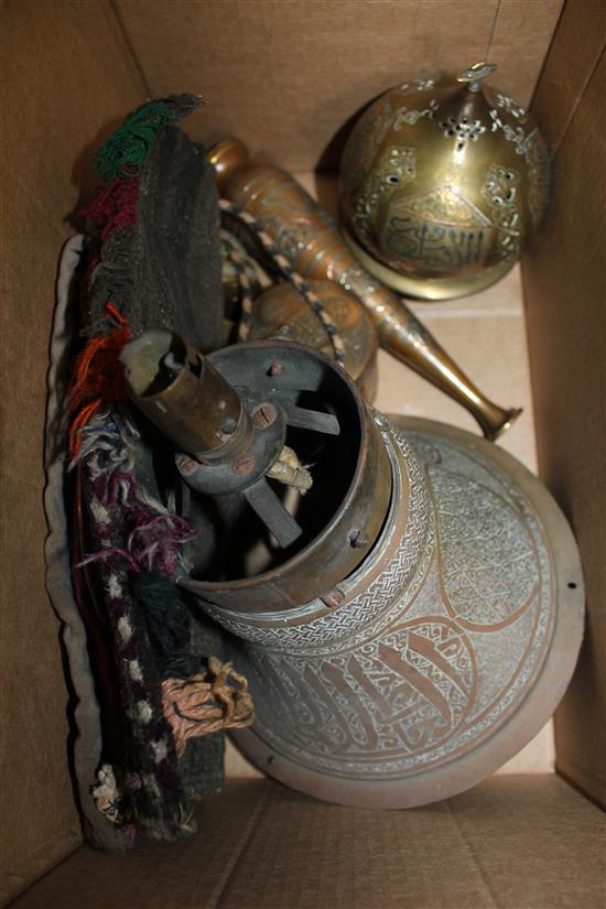 Islamic brassware & carpet bag